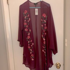 Sheer Duster with floral details